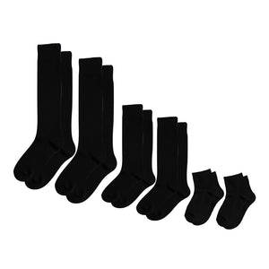 3-Pack CloudKnit Padded Extra-Stretch Socks - Black (Knee, Crew, Ankle)
