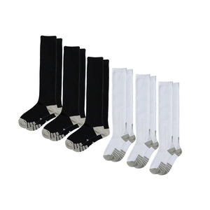 6-Pack CloudKnit Black & White Compression Sock Bundle