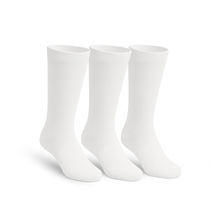 Paquete de 3 pares de calcetines CloudKnit de corte clásico, color blanco, extraelásticos