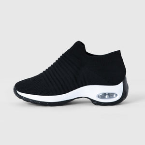 Zephyr Breathable No-Tie Stretch Shoes - Black White