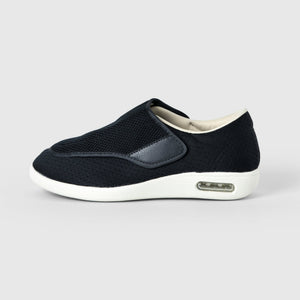 Zapatos anchos elásticos sin cordones Rosalie con cierre ajustable - Negro