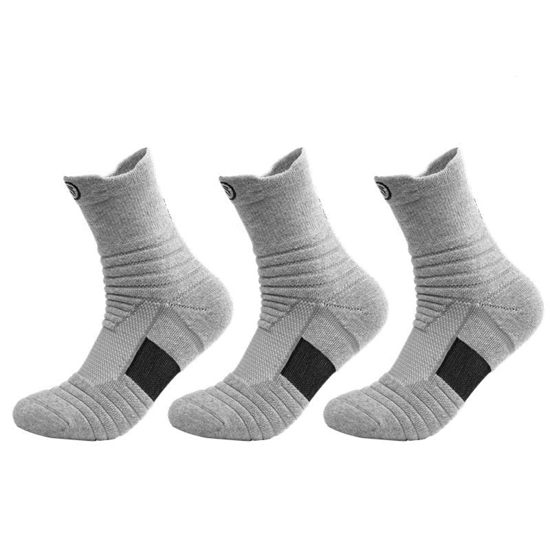 CloudKnit Grey Breathable Crew Socks - 3 Pack