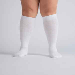 CloudKnit Padded Extra-Stretch Knee Socks - White