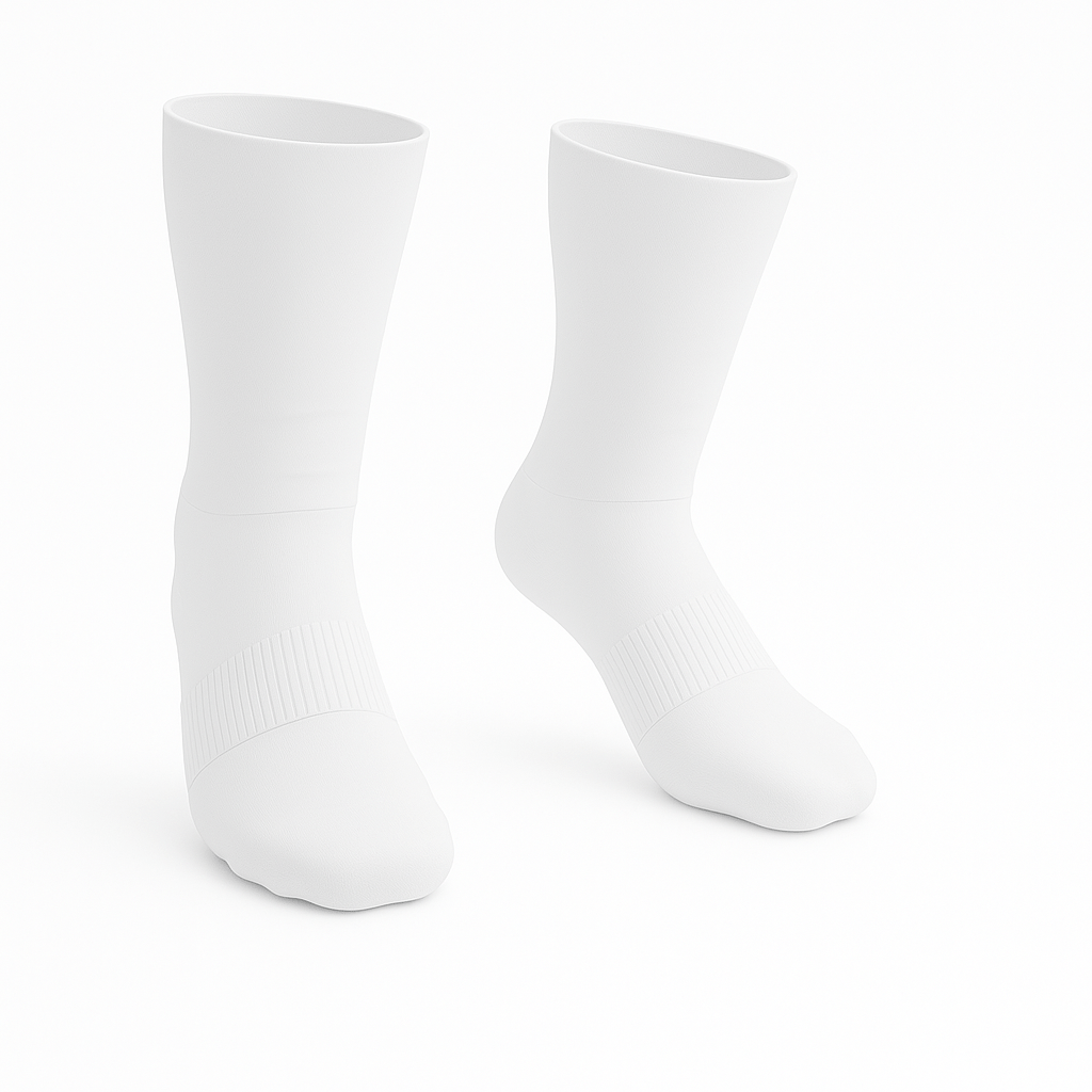 CloudKnit Padded Extra-Stretch Crew Socks - White