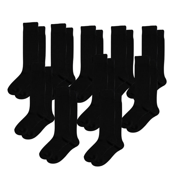 10-Pack CloudKnit Padded Extra-Stretch Crew Socks - Black
