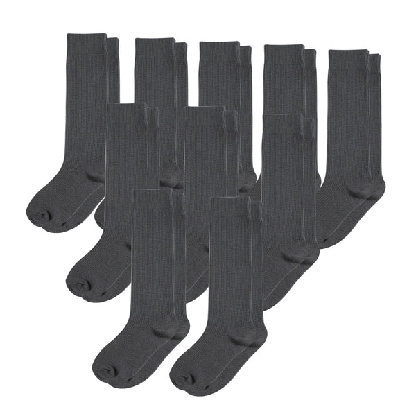10-Pack CloudKnit Padded Extra-Stretch Crew Socks - Grey
