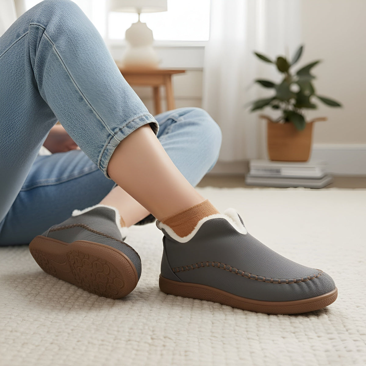 Orbit Plush Slippers - Gray