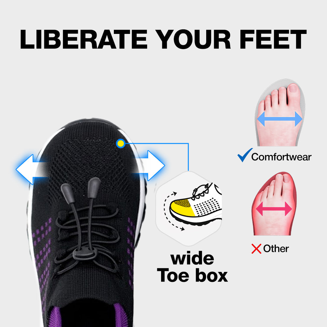 Solace Stretch Cushion Shoes - Black Purple