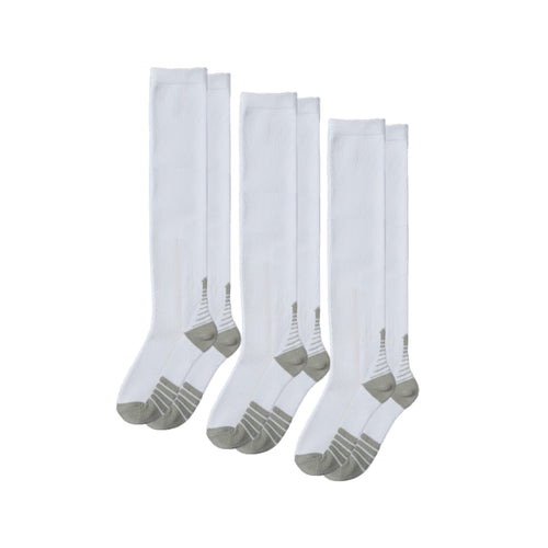 3-Pack CloudKnit White Compression Sock Bundle