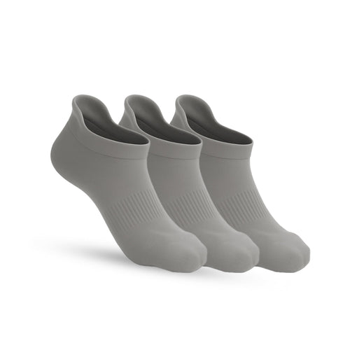 3-Pack CloudKnit Padded Extra-Stretch Ankle Socks - Grey
