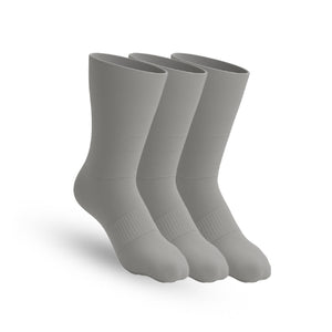 3-Pack CloudKnit Padded Extra-Stretch Crew Socks - Grey
