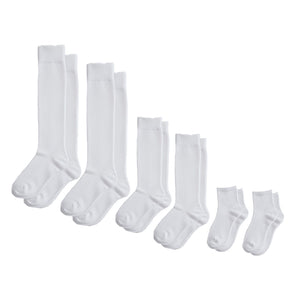 3-Pack CloudKnit Padded Extra-Stretch Socks - White (Knee, Crew, Ankle)