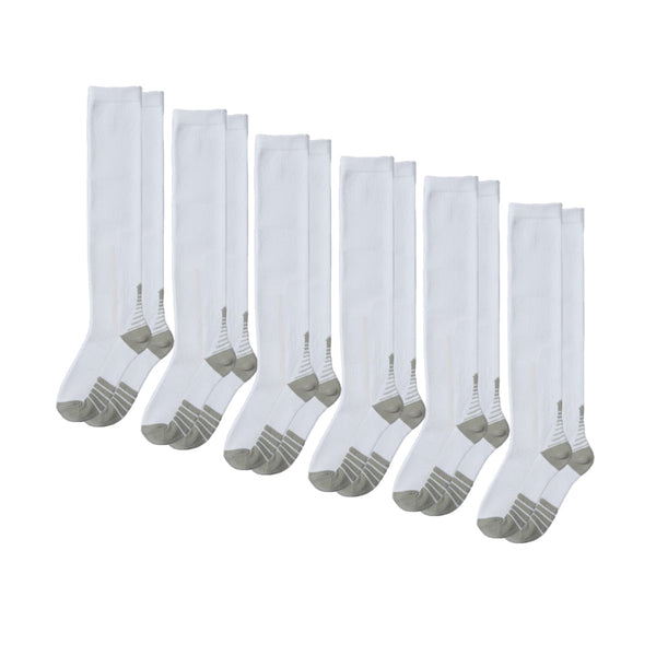6-Pack CloudKnit White Compression Sock Bundle