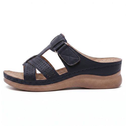 Siena Roman Cushion Sandals - Black