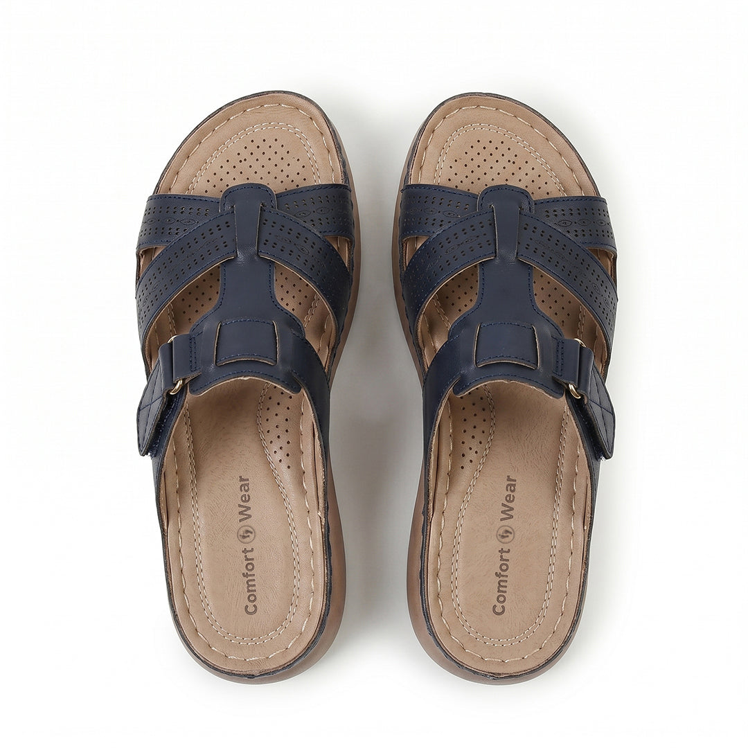 Siena Roman Cushion Sandals - Black