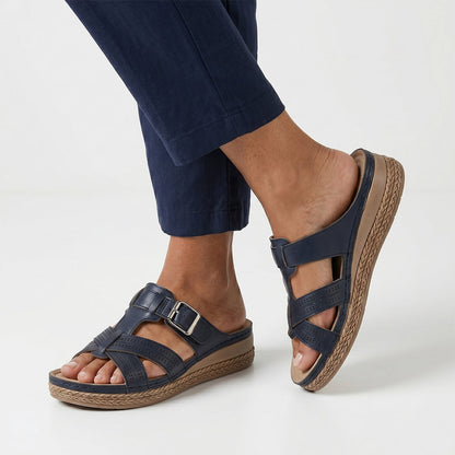 Siena Roman Cushion Sandals - Black
