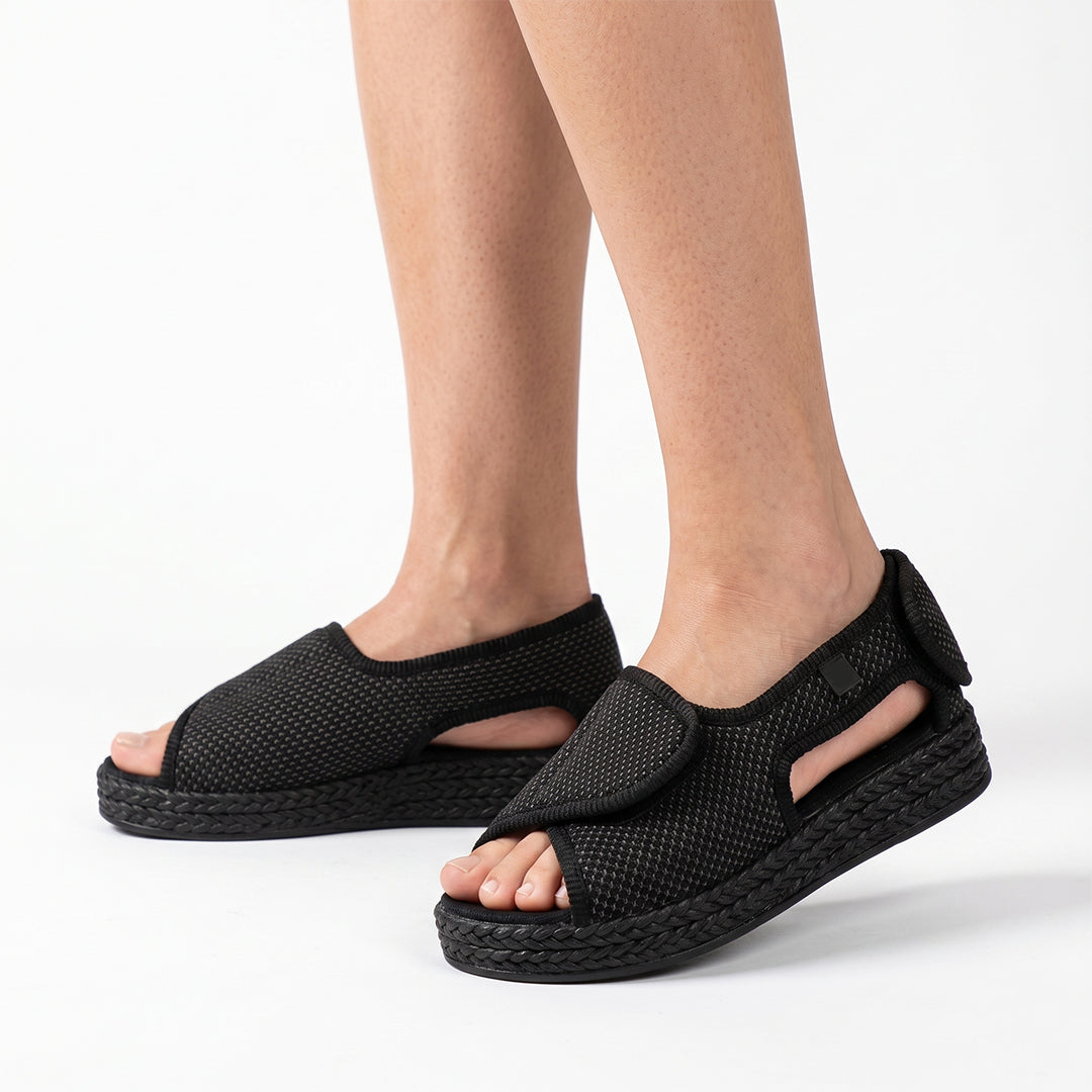 Seabrook Wide Fit Sandals - Black