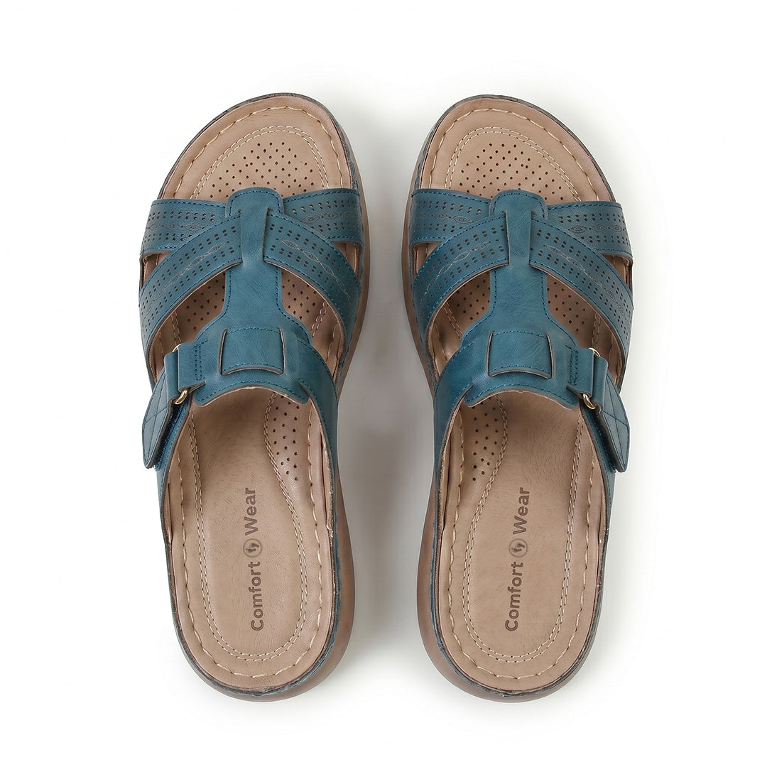 Siena Roman Cushion Sandals - Blue