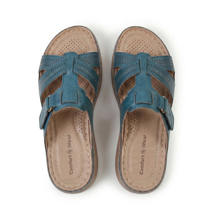 Siena Roman Cushion Sandals - Blue