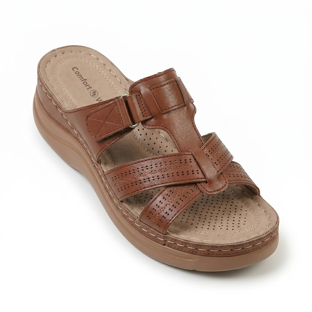 Siena Roman Cushion Sandals - Brown