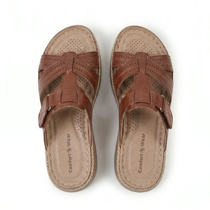 Siena Roman Cushion Sandals - Brown