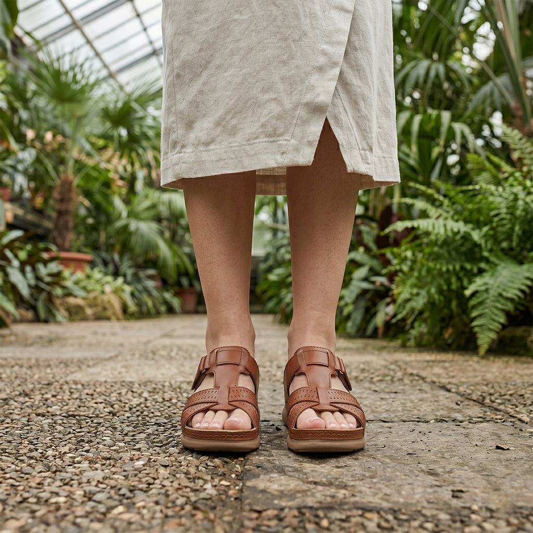 Siena Roman Cushion Sandals - Brown