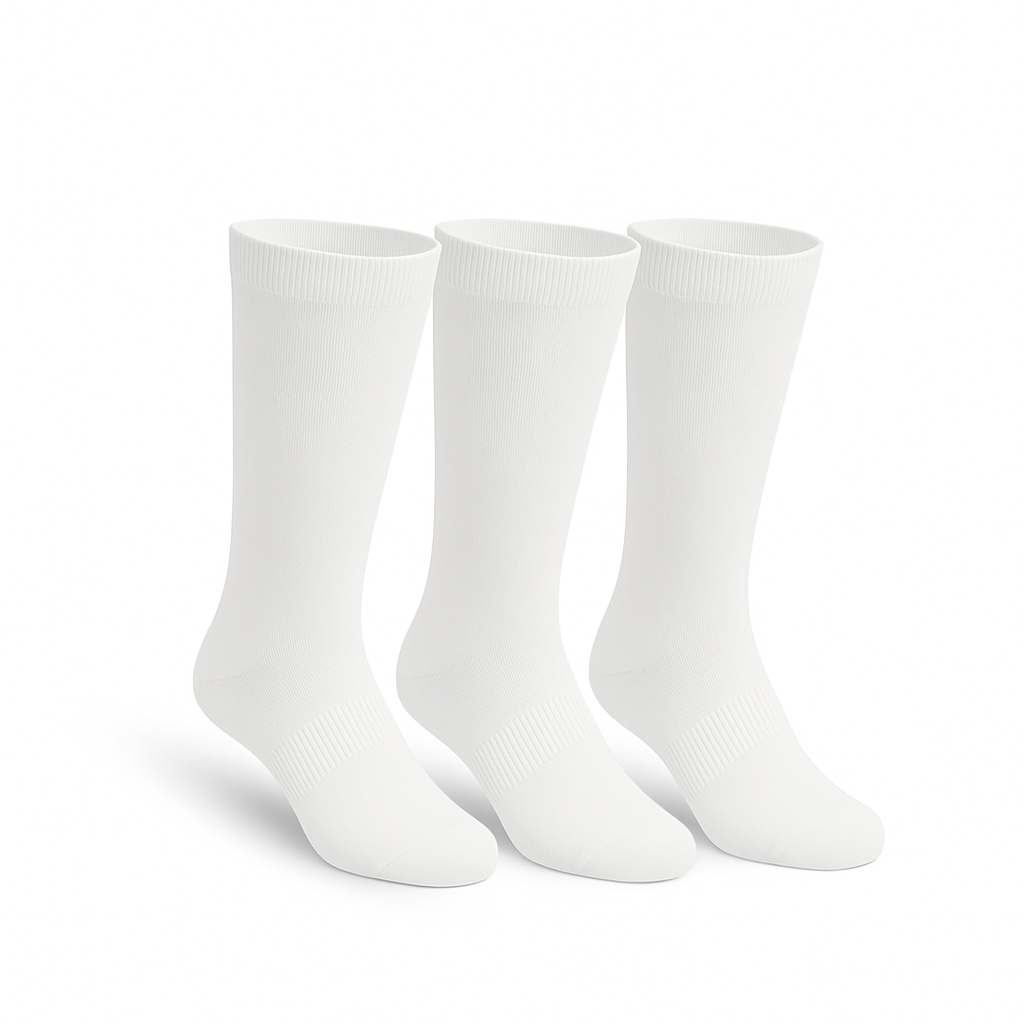 3-Pack CloudKnit Full White Extra-Stretch Crew Socks