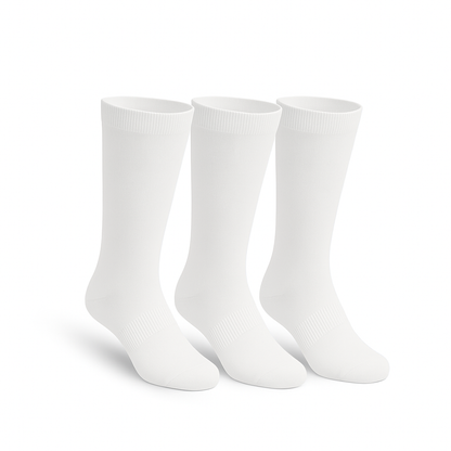 3-Pack CloudKnit Full White Extra-Stretch Crew Socks