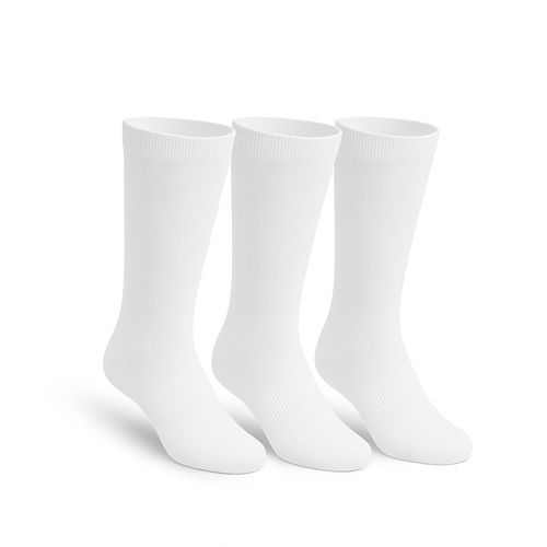 3-Pack CloudKnit Full White Extra-Stretch Crew Socks