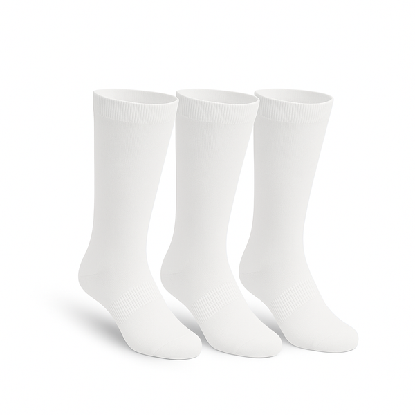 3-Pack CloudKnit Full White Extra-Stretch Crew Socks