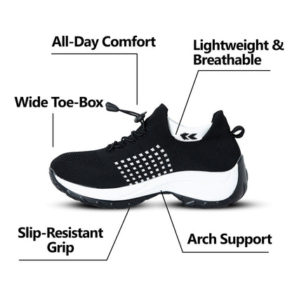 Solace Stretch Cushion Shoes - Black White