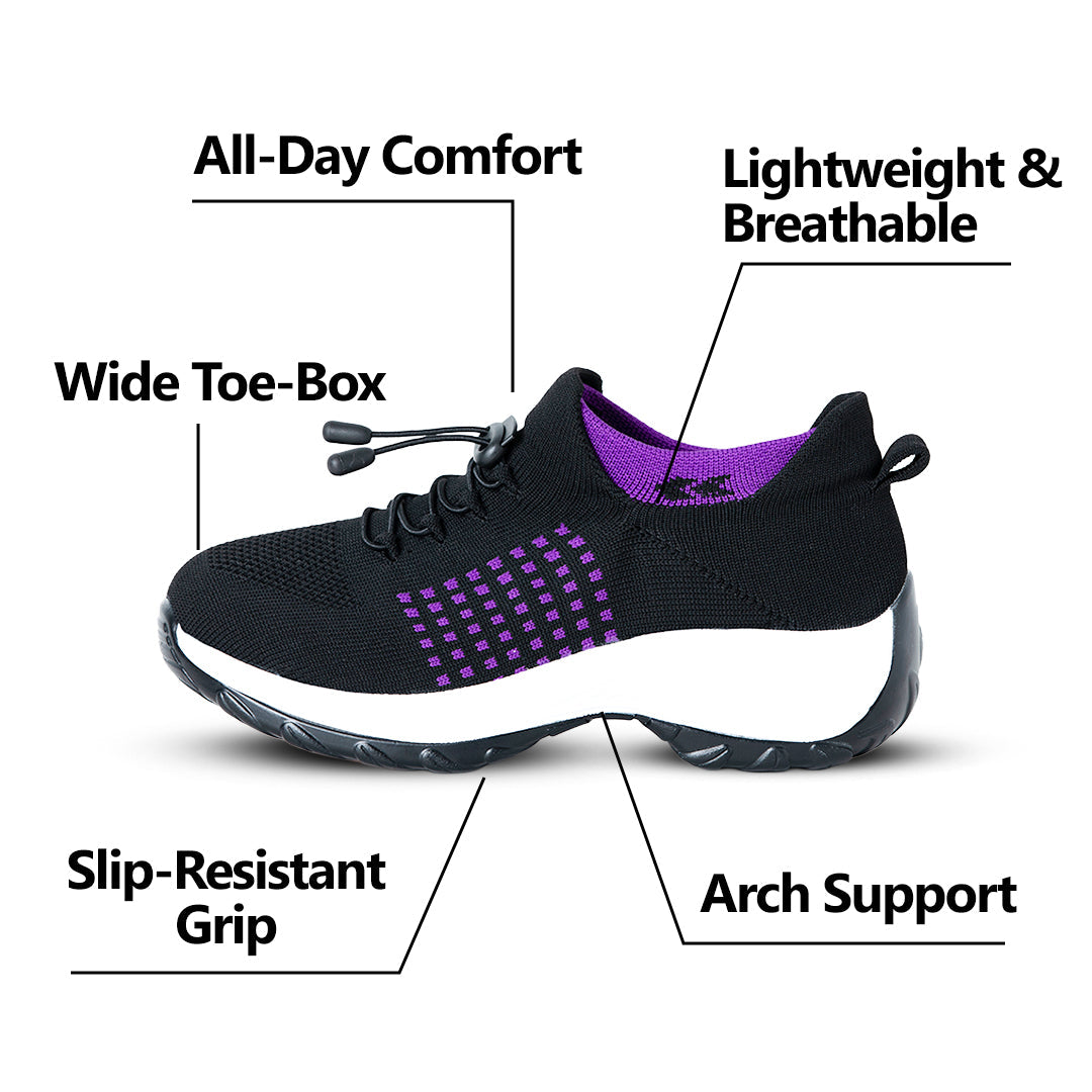 Solace Stretch Cushion Shoes - Black Purple