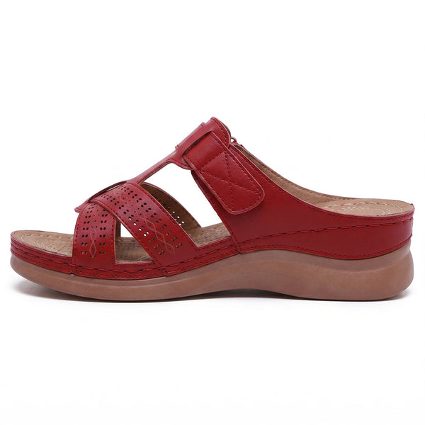 Siena Roman Cushion Sandals - Red
