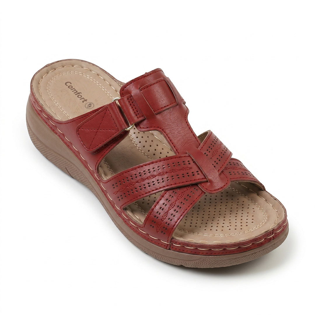 Siena Roman Cushion Sandals - Red