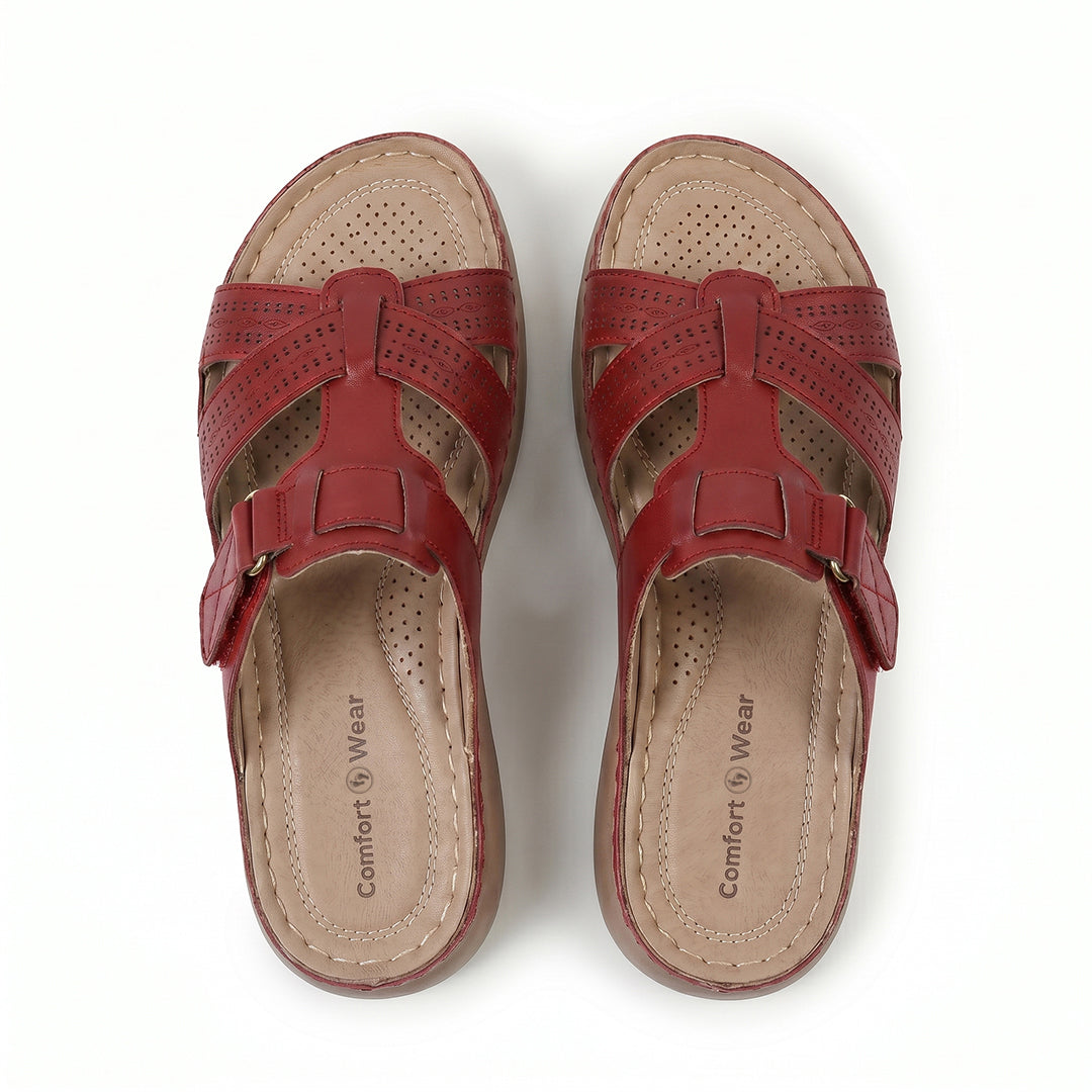 Siena Roman Cushion Sandals - Red