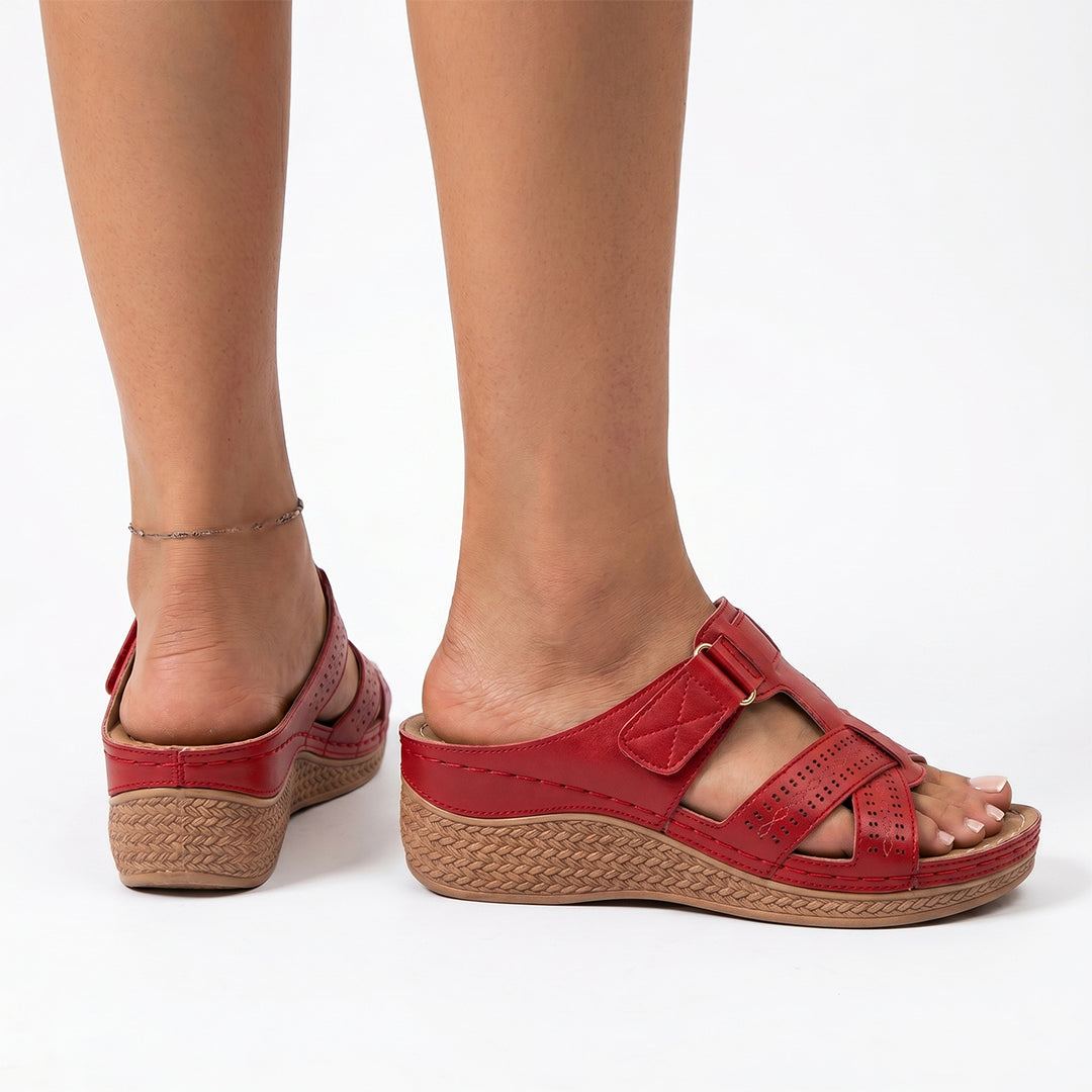 Siena Roman Cushion Sandals - Red