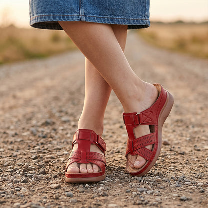 Siena Roman Cushion Sandals - Red