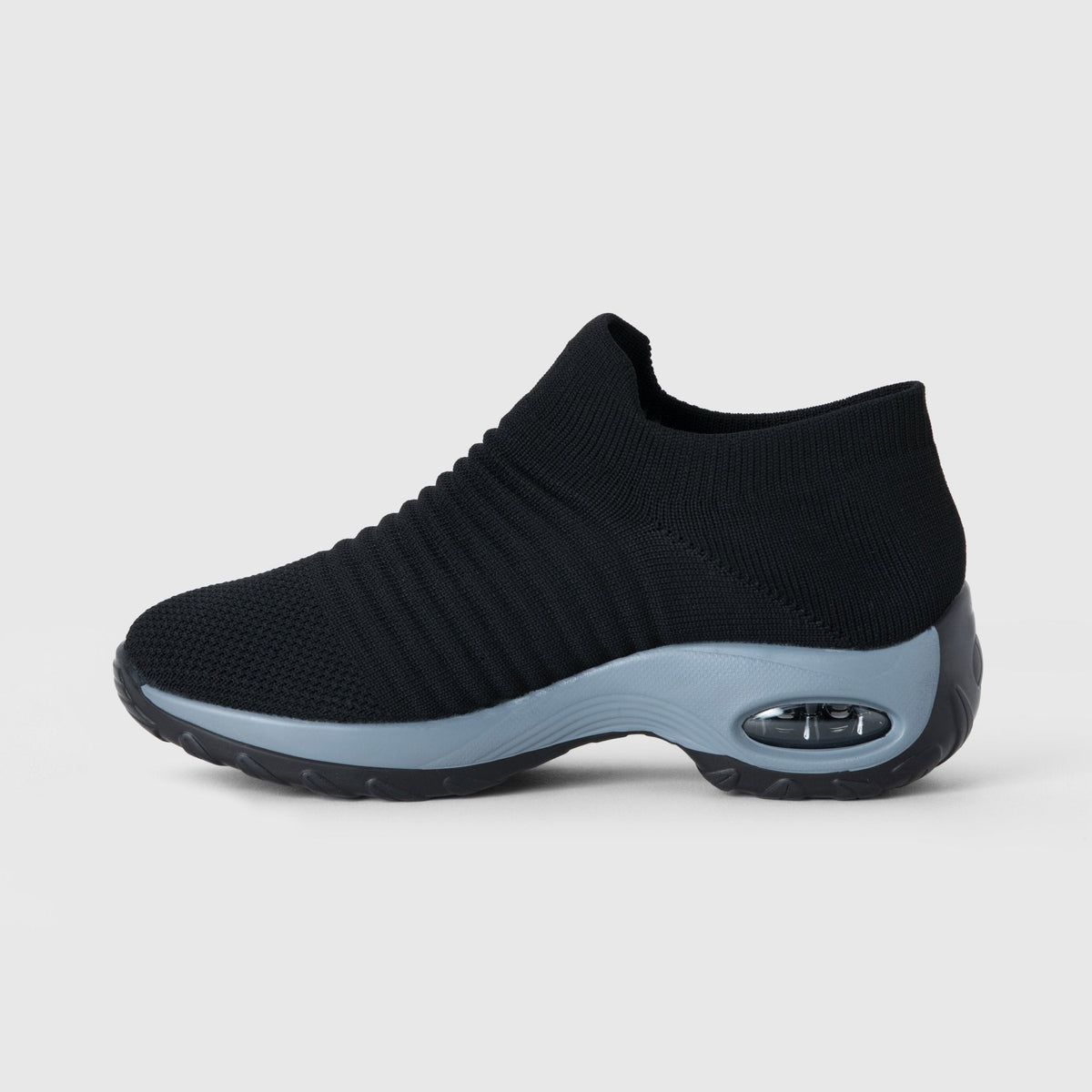 Zephyr Breathable No-Tie Stretch Shoes - Black Grey