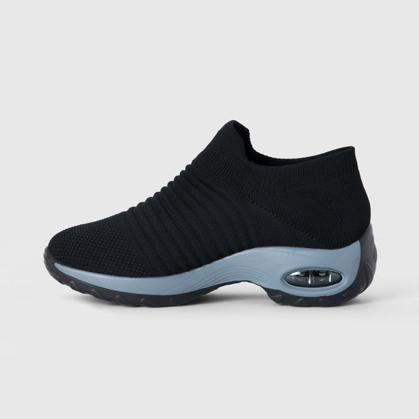 Zephyr Breathable No-Tie Stretch Shoes - Black Grey