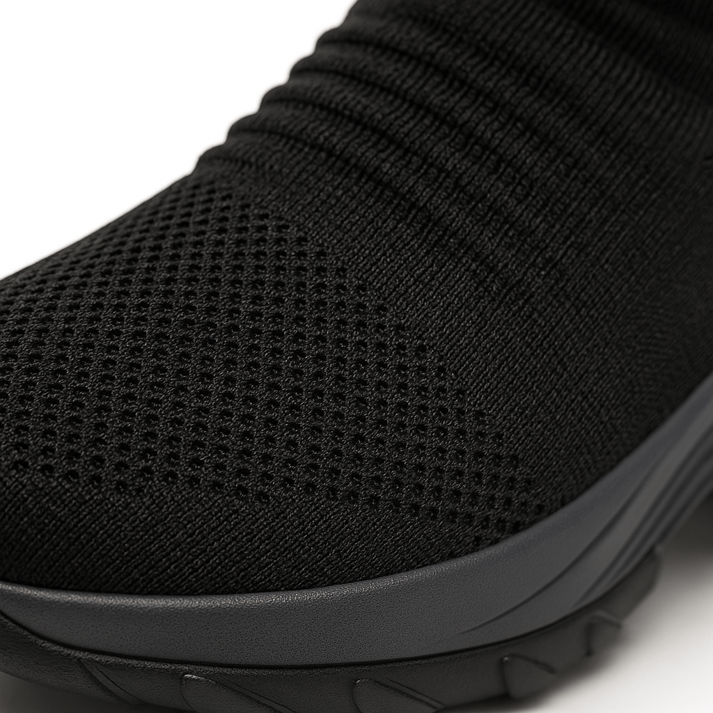 Zephyr Breathable No-Tie Stretch Shoes - Black Grey