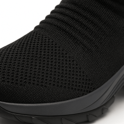 Zephyr Breathable No-Tie Stretch Shoes - Black Grey