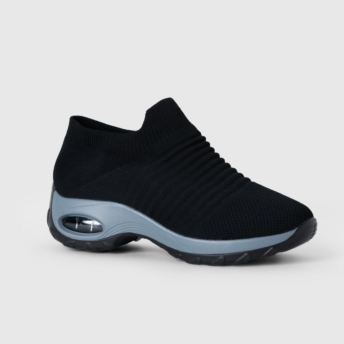 Zephyr Breathable No-Tie Stretch Shoes - Black Grey