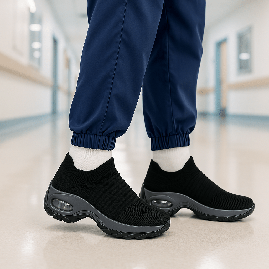 Zephyr Breathable No-Tie Stretch Shoes - Black Grey