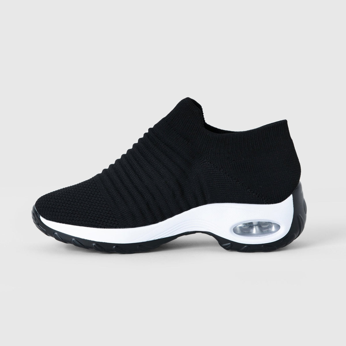 Zephyr Breathable No-Tie Stretch Shoes - Black White