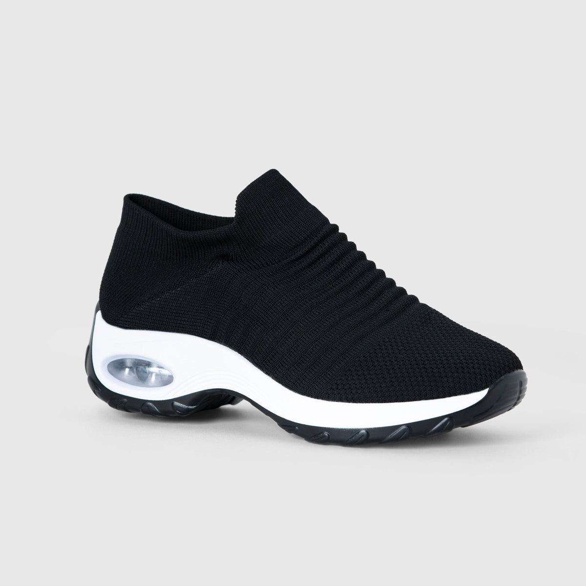 Zephyr Breathable No-Tie Stretch Shoes - Black White