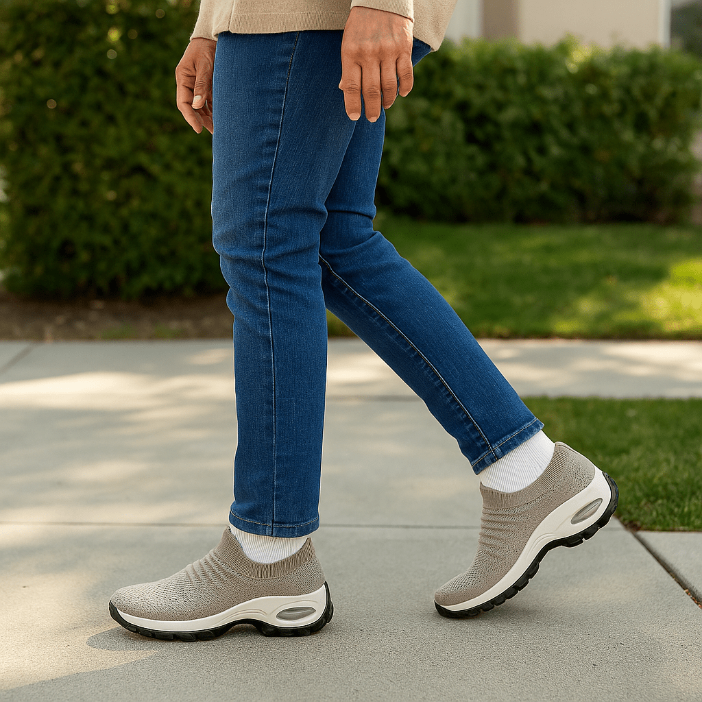 Zephyr Breathable No-Tie Stretch Shoes - Khaki
