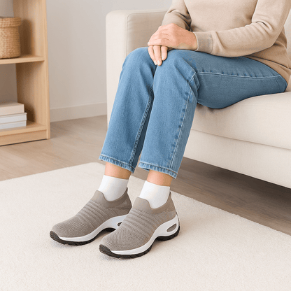 Zephyr Breathable No-Tie Stretch Shoes - Khaki