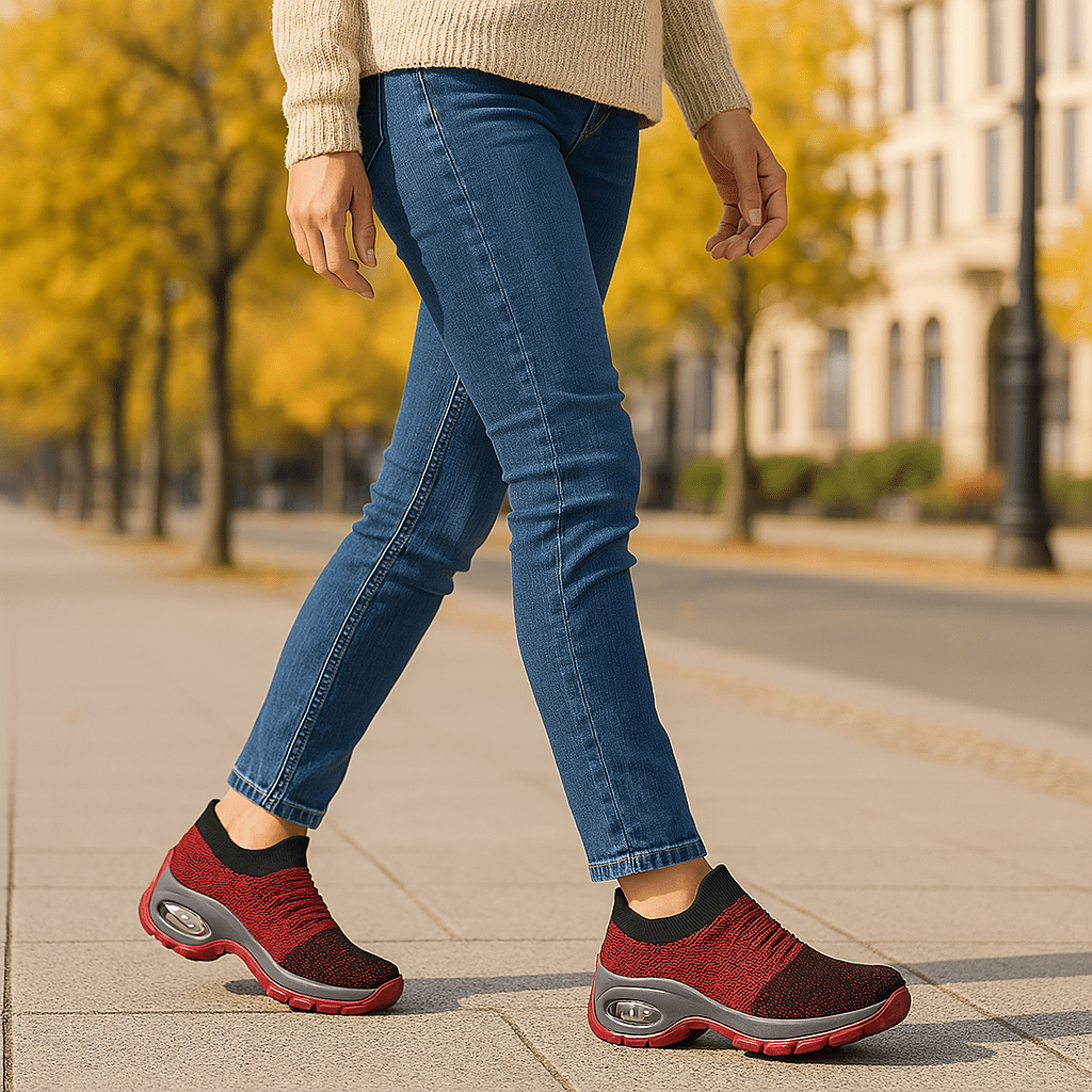 Zephyr Breathable No-Tie Stretch Shoes - Red