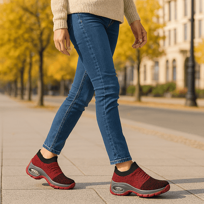 Zephyr Breathable No-Tie Stretch Shoes - Red