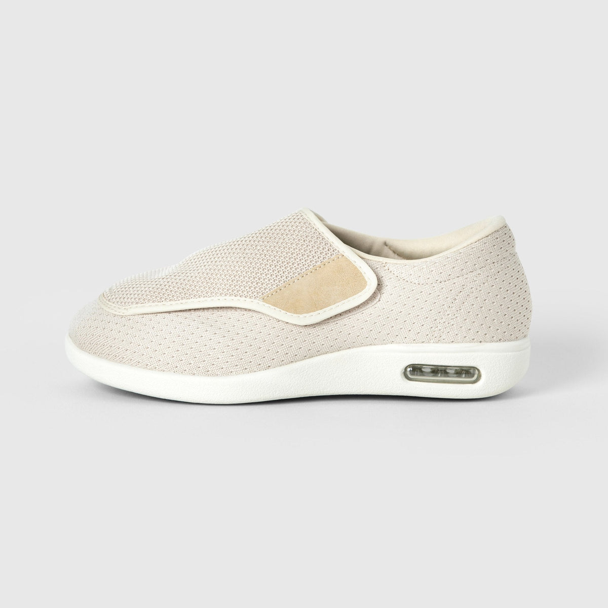Rosalie Stretch No-Tie Wide Shoes with Adjustable Closure - Beige
